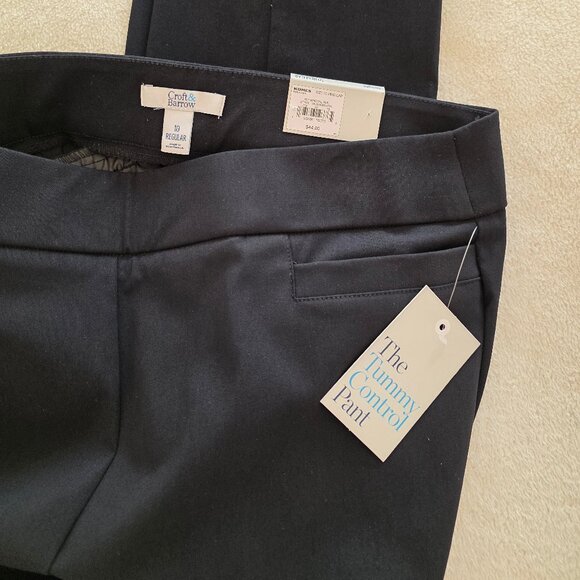 Women's Croft & Barrow Tummy Control Pull-On Pants Mineral Black 10 Regular NWT - Picture 7 of 7